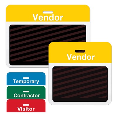 TEMPbadge 2-Part Expiring Badge Clip-On BACK PART, Vendor, Yellow