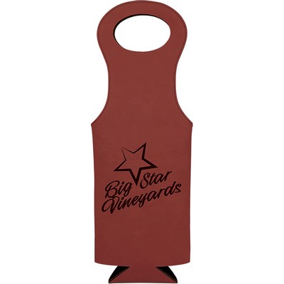 Leatherette Wine Bag (Rose Red)