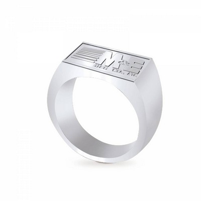 Stock Rectangular Ladies' Sterling Silver Ring