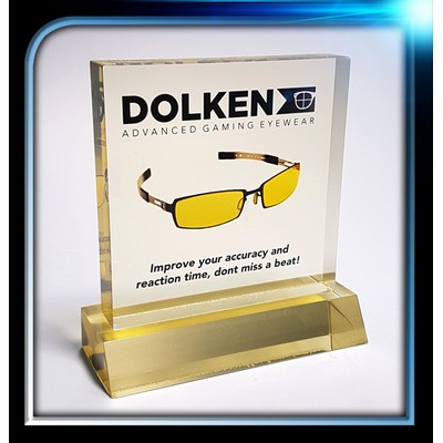 Executive Series Gold Square Award w/Base (4"x4"x3/4")