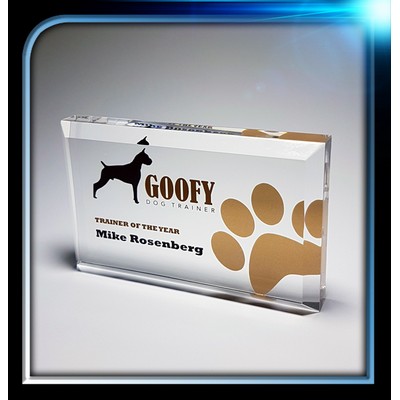 Corporate Series Rectangle Paper Weight w/Bevel on Top (5"x3"x3/4")