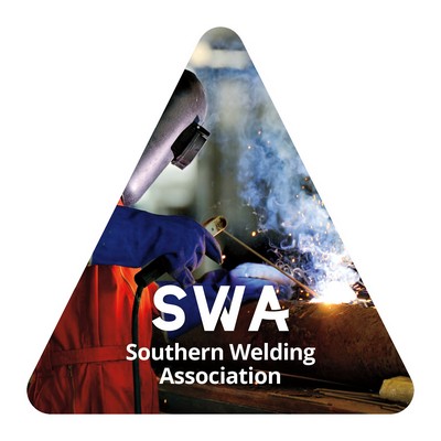 Triangle Sticker | 3" x 3"| White Vinyl | Ultra Removable Adh Back | Digital