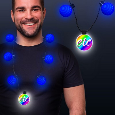 Blue LED Medallion Ball Necklace(Pad Printed)