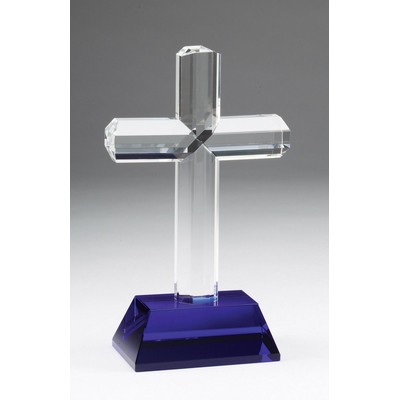 Crystal Cross On Blue Base