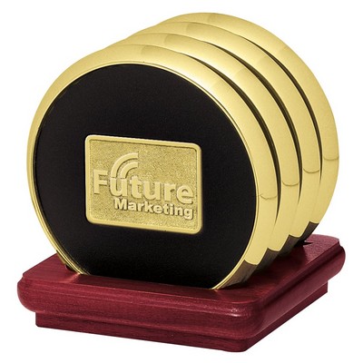 JAFFA® Four Coasters with Solid Cherry Stand