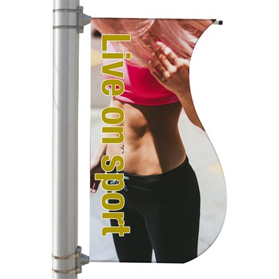 24" Single Sided Pole Banner - S-Shaped