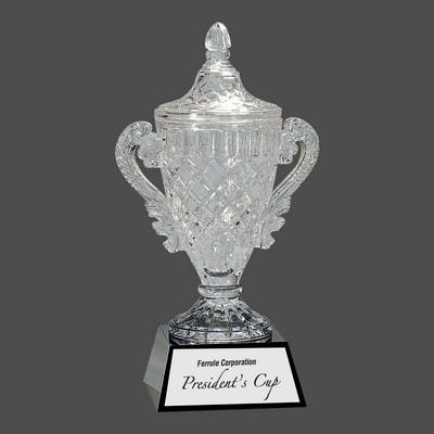 Crystal Cup Award on Black Pedestal Base (10¾")