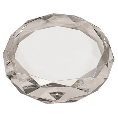 Crystal Round Paperweight, 3' Dia