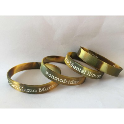 1/2" Swirl Deboss-Fill Silicone Wristbands