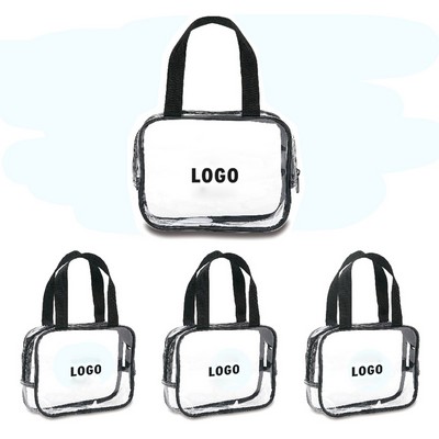 Clear PVC Zippered Tote with Black Trim