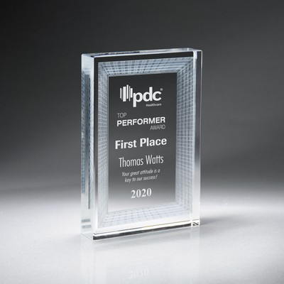 Crystal Tablet with Sub-Surface Window (4"x6"x1)