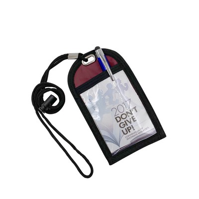 Single Clear Pocket Neck Wallet (4.5" x 5")