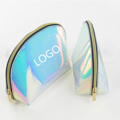 Holographic Cosmetic Pouch Iridescent Silver