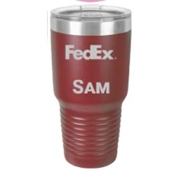 30 Oz. Polar Camel Maroon Ring Neck Vacuum Insulated Tumbler w/Clear Lid