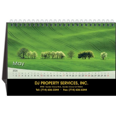 Reflections 2026 Desktop Calendar w/Foil Stamped Hardboard Easel