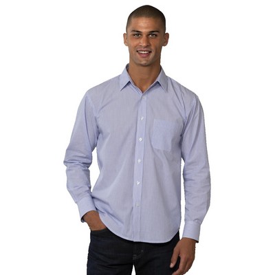Men's Untucked Striped Poplin Shirt