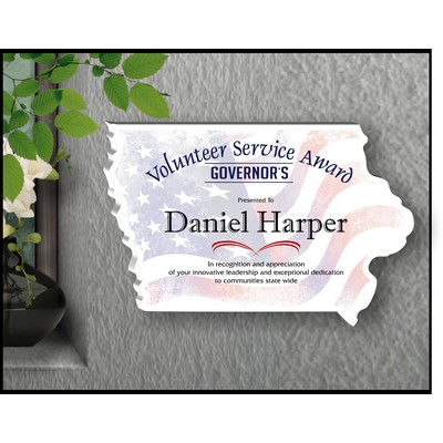 15" Iowa White Acrylic Plaque