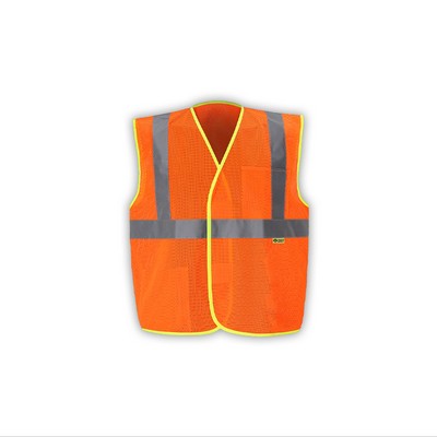 High Visibility Economy Vest, Class 2, Orange, Hook & Loop Closure