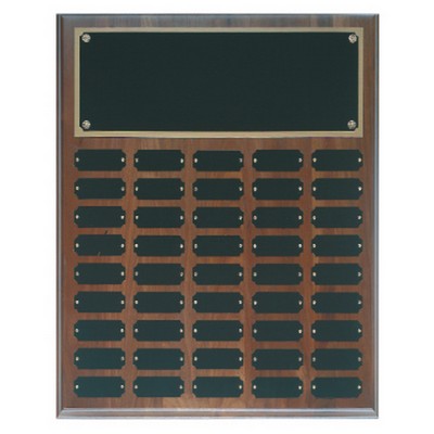 45 Plate Genuine Walnut Completed Perpetual Plaque