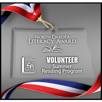 North Dakota Neck Medal in Clear Acrylic
