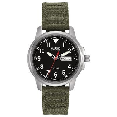 Citizen Men's Eco-Drive Military Watch w/Black Dial
