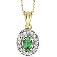 Jilco Inc. 14K Yellow Gold Diamond & Emerald Necklace