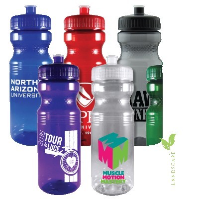 24 Oz. Colored Bike Bottle w/Push Pull Cap