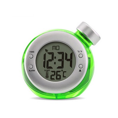 Water Powered Clock w/Thermometer