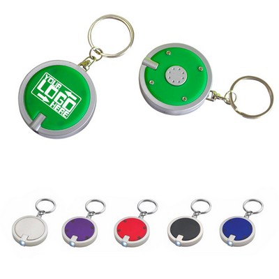 Round LED Flashlight Keychain