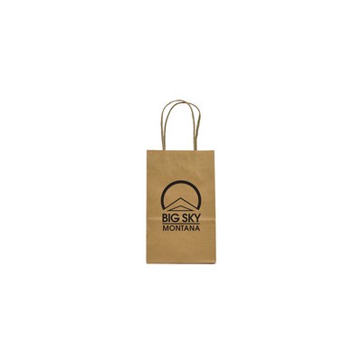 Kraft Paper Shopping Bag (5.25"x3.5"x8.875")