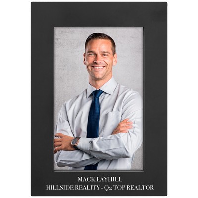 Black Aluminum Photo Frame Holds 4" x 6" Photo