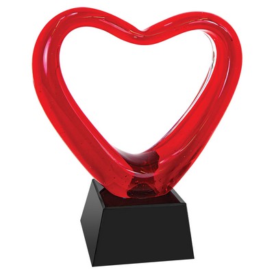 Heart Art Glass with Base