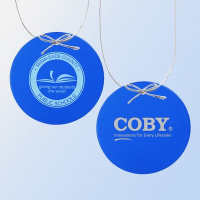 Colored Jade Glass Circle Ornament - Blue