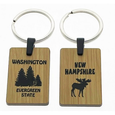 Rectangle Bamboo Key Tag