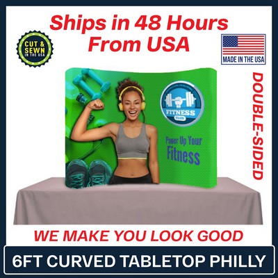 Philly 6' Tabletop Curved Double-Sided Display Kit - Made in the USA