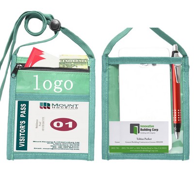 Neck Wallet Convention Badge Bag Holder
