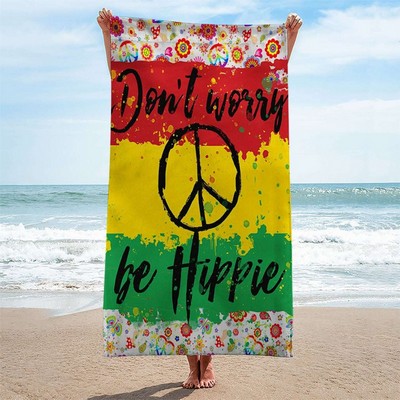 25"x 50" Sublimated Plush Microfiber Beach Towel