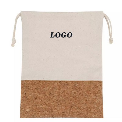 Eco-Friendly Cotton Cork Drawstring Backpack