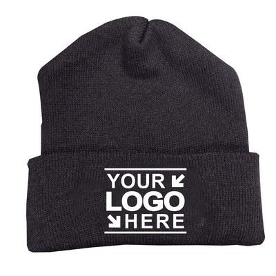 100% Acrylic Unisex Colorful Cuffed Knitted Beanie Caps