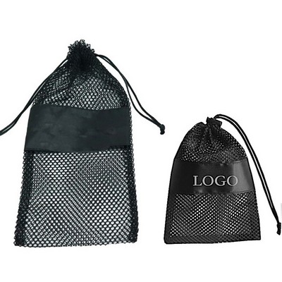 Durable Nylon Mesh Bag w/Sliding Drawstring Lock Closure