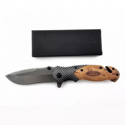 ApexBlade - Oliver Wood Folding Pocket Knife With Stainless Steel Blade Full Color Optional