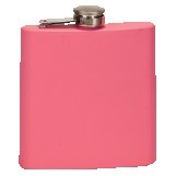 6 Oz. Matte Pink Laserable Stainless Steel Flask