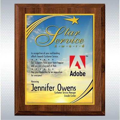 Cherry Finish Wood Plaque w/Full Color Sublimated Plate (12" x 15")