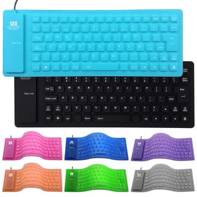 USB Wired Foldable Silicone Keyboard