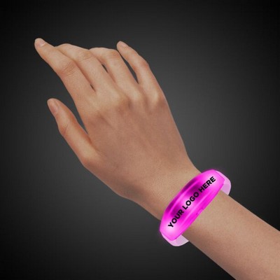 Sound Activated Pink Digi-Printed LED Stretchy Bangle Bracelet