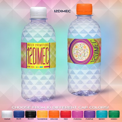 12 Oz. Custom Label Water in a Clear Diamond Bottle