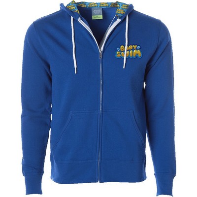 Contrast Draw Cord Full Zip Hoodie