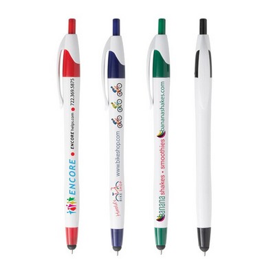 Zane Full Color White Stylus Pen