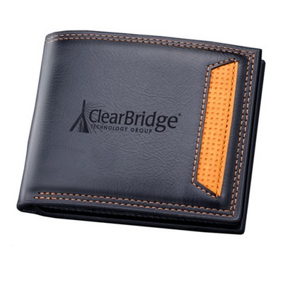 Leather RFID Wallet Extra Capacity Attached Flip Pocket