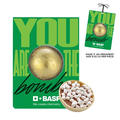 Mega Hot Chocolate Bomb Billboard Card - White Chocolate with Foil